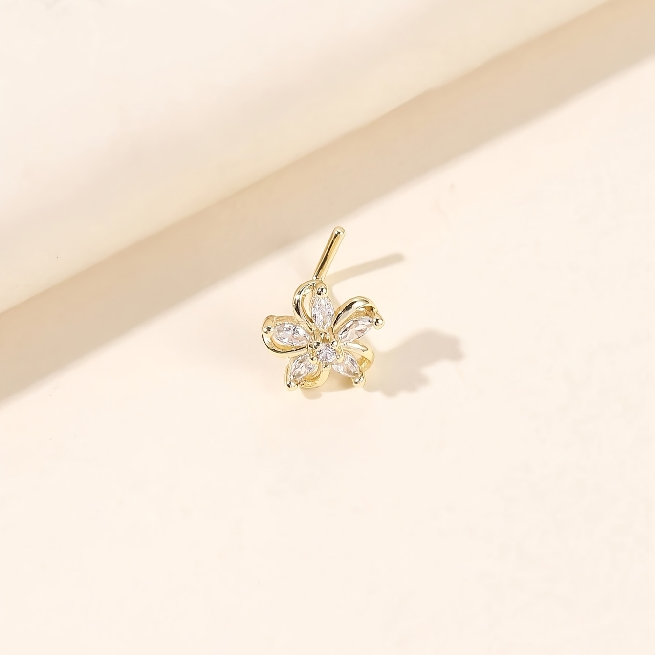 Golden Flower Nose Stud for Daily Wear